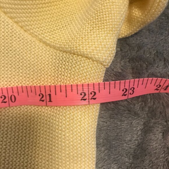 VTG Misook cardigan knit women's L yellow/black logan look retro collar - Picture 10 of 13
